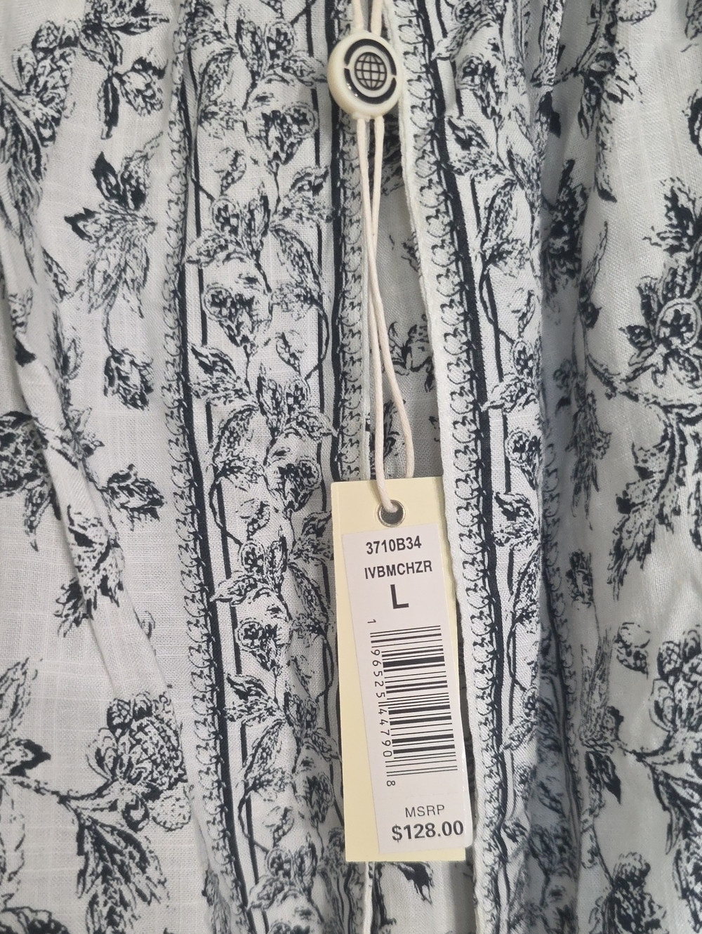 Max Studio London NWT Floral Square-Neck Blouse | Size Large - Picture 5 of 7